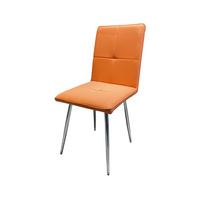 Chaise de salon en PU orange, style moderne, design en grille, dossier confortable, rembourrée, pour salon, chambre à coucher, hôtel