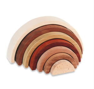 Empileurs arc-en-ciel Montessori en bois de caoutchouc massif - Product Image 6