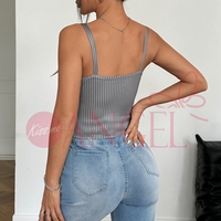 KISS ME ANGEL femmes mode Sexy col bas épissé cravate conception Push up débardeurs tout Match été Camisole femmes vêtements
