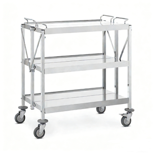 Carrito Plegable de Acero Inoxidable para Servicio de Alimentos en Hoteles y Restaurantes - Product Image 3