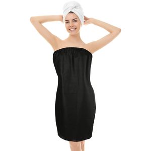 Nero morbido monouso donna Spa avvolgente <span class=keywords><strong>vestaglia</strong></span> per massaggio, bellezza e Spa - Product Image 4