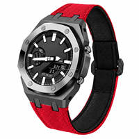 Kit de modification de luxe sablé, fermoir en fibre de carbone, bracelet en nylon, boîtier métallique, pièce de montre antichoc G Ga2100, remplacement Casioak Oak