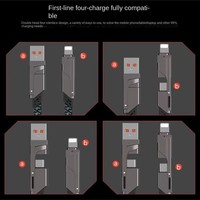 Kabel Ponsel Universal Konduktor Tembaga Murni Berlapis Nilon USB PD 27W/65W Type-C/Micro USB Multi-Port 4-in-1 dari Paduan Seng