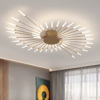 Plafonnier moderne occidental simple pour salon, D105cm, avec de nombreuses têtes décoratives, luminaire artistique pour la maison