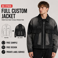 Veste zippée personnalisée IKDEER, dégradé noir, détails brodés, multi-poches, pour un style urbain tendance au quotidien
