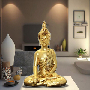 รูปปั้นพระพุทธรูปไทยสีทองทำจากเรซินของตกแต่งบ้านเครื่องประดับพระพุทธรูปที่สง่างาม - Product Image 3