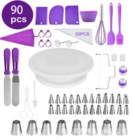 Kit professionnel de décoration de gâteaux, ensemble de douilles en acier inoxydable avec poche à douille et tableau de motifs pour la pâtisserie de cupcakes