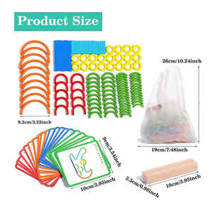 Montessori abbinamento Puzzle giocattoli per bambini in età prescolare creativi bastoni anelli Puzzle educativo per l'apprendimento precoce intelligenza - Product Image 2