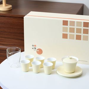 Service à thé et <span class=keywords><strong>bol</strong></span> en porcelaine blanche Dehua, personnalisé, haut de gamme, luxe léger, cadeau d'affaires, compagnon de voyage, service à thé Kung Fu - Product Image 1