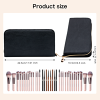 Maßgefertigter Reise-Make-up-Pinselhalter Make-up-Pinsel-Organizer-Etui mit Reißverschluss für die Schönheitsindustrie Professionell