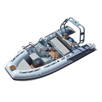 Bateau gonflable rigide à coque en aluminium Hypalon de 13 pieds, nervure ouverte 390 avec console centrale de luxe