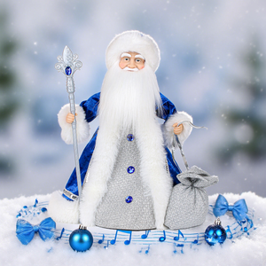 SOTE 30/40/50CM <span class=keywords><strong>Ded</strong></span> <span class=keywords><strong>Moroz</strong></span> avec barbe blanche série bleue portant le sac cadeau décorations d'intérieur pour les enfants - Product Image 3