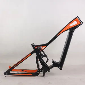 เฟรมจักรยานเสือภูเขาไฟฟ้าแบบเต็มรูปแบบ27.5er,Bafang M620ระบบกันสะเทือนคู่คาร์บอน E-Bike MTB Orange 021c YS728 E23