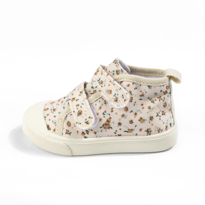 Chaussures de premiers <span class=keywords><strong>pas</strong></span> en toile pour bébés filles, baskets à imprimé floral avec doubles sangles à boucles, semelle TPR antidérapante, bout fermé - Product Image 2