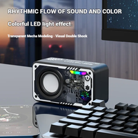 Nouvelle conception V1 HOPAUTEURS 10W, Enceinte portable sans fil RGB avec son surround 360° et subwoofer pour radio et jeux