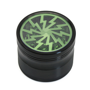 Personnalisez votre logo 63mm Metal Lightning Grinder Moulin à fumée <span class=keywords><strong>Quad</strong></span> Layer Grinder Manual Smoker Set - Product Image 2