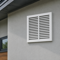 Grille d'aération murale carrée à persiennes fixes, en plastique ABS blanc, grille d'admission d'air, moustiquaire, connecteur de conduit rond, CVC