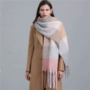 Elegante Bufanda de Lujo a Cuadros de Cachemira 2022, Bufanda de Invierno para Mujer, Chales y Pañuelos de Pashmina - Product Image 5