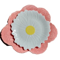 Magnifique assiette en céramique fleur peinte à la main ensembles de vaisselle assiette à fleurs égayer votre table à manger parfait pour les dîners de famille