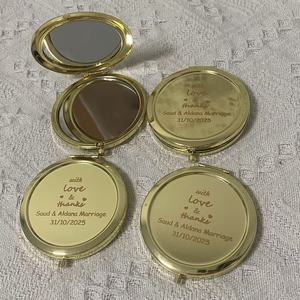 Miroir compact personnalisé en or <span class=keywords><strong>cadeau</strong></span> de demoiselle d'honneur faveurs miroir de maquillage de poche garçon fille <span class=keywords><strong>Communion</strong></span> Souvenir - Product Image 3