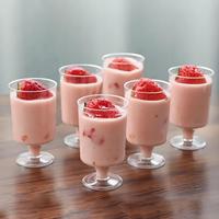 Petit PS transparent en plastique pour fête restauration crème glacée aux fruits Mousse Pudding apéritif servant une élégante présentation ronde Dessert Parfait Cup