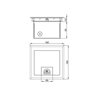 Boîtier électrique encastré au sol avec couvercle autobloquant en acier inoxydable pour bureaux et salles d'exposition - Product Image 6
