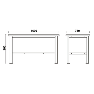 Beta C58BC-W 160cm établi avec plateau en bois - Product Image 3