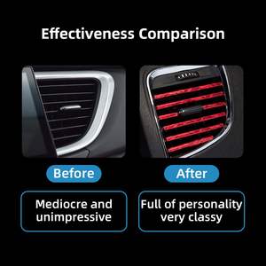 20 pièces de bande décorative pour climatiseur de voiture, imperméable, pliable, sortie d'aération automobile, garniture brillante, accessoires universels pour véhicules - Product Image 2