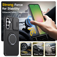 Funda con Soporte y Ranura para Tarjetas para Samsung Galaxy A37, A57, A27, A17, A56, A36, A26, con Cámara Deslizable y Protección Antigolpes