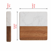 Lot de 100 sets de sous-verres carrés personnalisés en bois et marbre, vierges pour gravure laser, pour les organisateurs de mariages et les grossistes en décoration intérieure