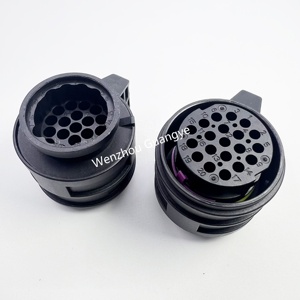 Zwarte 20-pins mannelijke auto-elektrische connector, waterdicht, ABS nylon behuizing, 6A nominale stroom, messing <span class=keywords><strong>model</strong></span> 1J0927320 voor auto's - Product Image 3