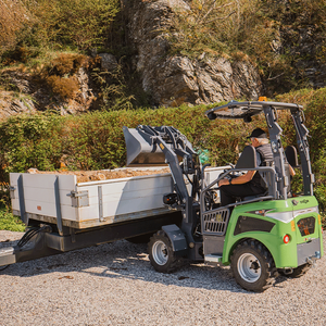 EVERUN Upgraderd Electric Radlader Elektro Hoflader ER08EH Máquinas 800kg Mini cargadora de ruedas eléctrica delantera - Product Image 1