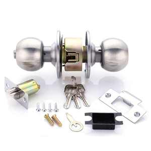 <strong>Door</strong> Handle <strong>Knobs</strong> Universal Stainless Steel Lock Locks Hardware Accessories With Three Keys Household Gear Black - Product Image 3