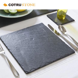 Tablas de charcutería cuadradas con patrón personalizado de alta calidad, bandeja de comida de pizarra negra, plato de cocina para servir para el hogar, cocina, cubiertos de Hotel - Product Image 1