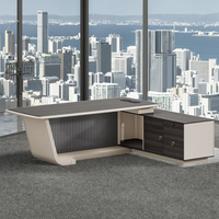 Prix d'usine personnalisé Table de bureau exécutive de luxe en forme de L Bureau de direction Bureau du PDG Bureau de direction en bois