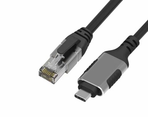 Coque en alliage d'aluminium tressé Type USB C vers câble réseau RJ45 26AWG Connexion directe des tablettes ordinateurs pour téléphone portable - Product Image 6