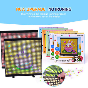 2000 Pcs Flexible <b>Mesh</b> Canvas Beads Craft Kit No Ironing DIY Mosaic Painting Educational Toys for Kids Christmas Gift - Product Image 2