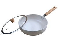 Wajan Aluminium Besar 38cm: Lapisan Batu Maifan Premium, Pembersihan Mudah, Pemanasan Merata, Anti Lengket, Peralatan Masak Tahan Lama