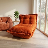Fauteuil pouf géant en tissu chenille pour salon moderne, ignifuge, housse lavable, rembourrage en mousse, canapé paresseux pour chambre et balcon
