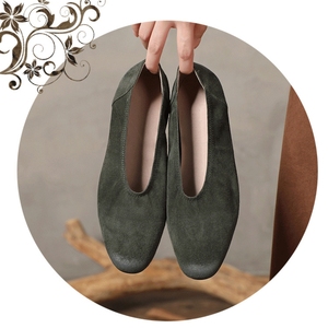 Chaussures plates pour femmes en daim de mouton 100%, mocassins formels, à enfiler, respirants, antidérapants, légers, chaussures de bureau, logo personnalisé - Product Image 2