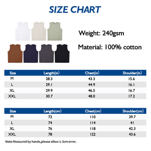 240g 32-Count Double Fil Pur Coton Casual Tricoté Personnalisable Hommes Débardeur - Product Image 4