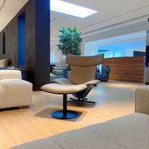 Noordse lederen stoel, lichte luxe, hoogwaardige fauteuil, trendy moderne stijl, woonkamer, zacht lederen hotelstoel - Product Image 2