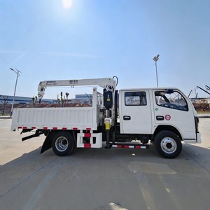 High Quality Dongfeng 3 Tons Small <b>Crane</b> Truck Double Crew Cab Truck <b>Crane</b> with 3-Section Telescopic Boom for Sale - Product Image 2