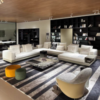 Modernes minimalist isches italienisches L-förmiges Schnitts ofa Quadratisches modulares kombinierbares Möbelset für das Wohnzimmer der Villa
