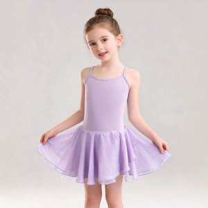 Justaucorps de ballet pour filles avec jupe, robe d'entraînement de danse extensible sans manches, costume de scène pour enfants - Product Image 3