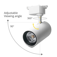 Éclairage sur rail réglable 20W COB LED Éclairage sur rail commercial de style moderne pour magasins intérieurs Puissance 40W avec une excellente visibilité