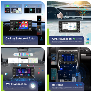Podofo pour <span class=keywords><strong>Porsche</strong></span> Cayenne 2005-2009 7'' Autoradio Android 4+64G 2DIN 4+64G GPS WiFi intégré CarPlay/Android Auto Écran partagé - Product Image 3