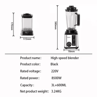 8-in-1 BARDEFU 9500W Multifunctionele RVS Blender, Heavy Duty Vleesmolen, Blender en Sapcentrifuge