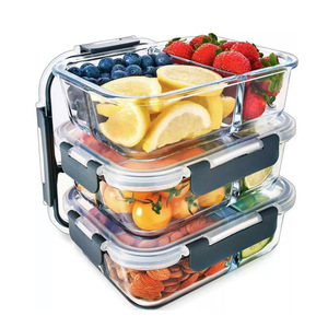 Bộ dụng cụ nhà bếp bán chạy năm <span class=keywords><strong>2025</strong></span>: Bộ hộp đựng thức ăn bằng thủy tinh - Product Image 1