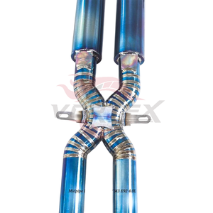 Tuyau intermédiaire de performance Vortex Titanium X-Pipe pour BMW E92 M3 4.0L V8 S65 OEM+ Valvetronic, échappement de course, finition bleu brûlé coupé en tranches - Product Image 5